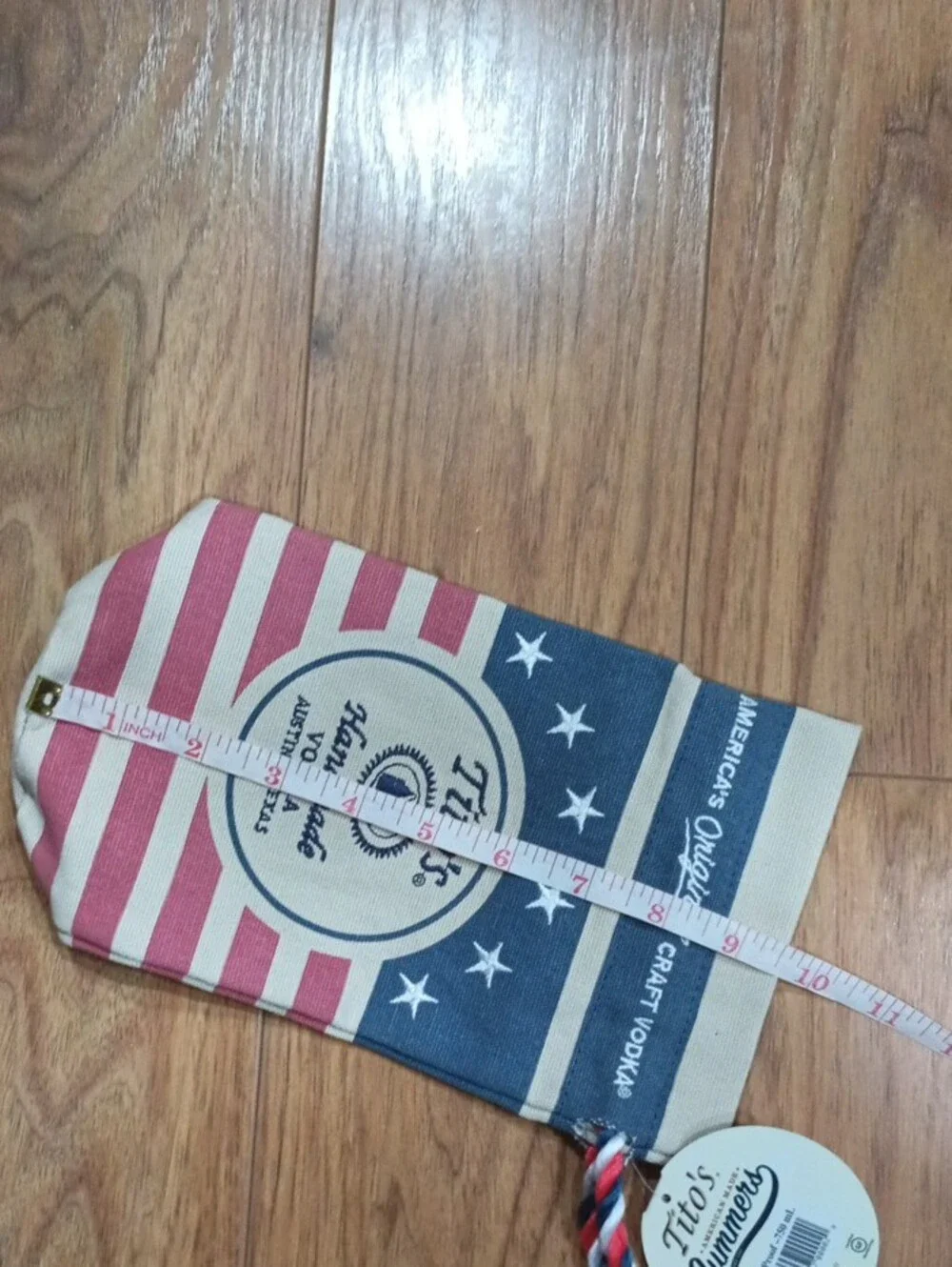 Tito's Handmade Vodka Bottle Bag/Pouch - Navy, Red, Cream